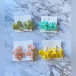 NEW Floral Drop Acrylic Earrings